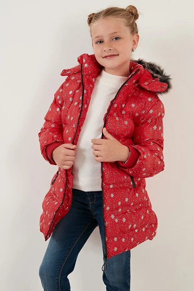 Детское пальто для девочек с принтом Lifeformoda, Red