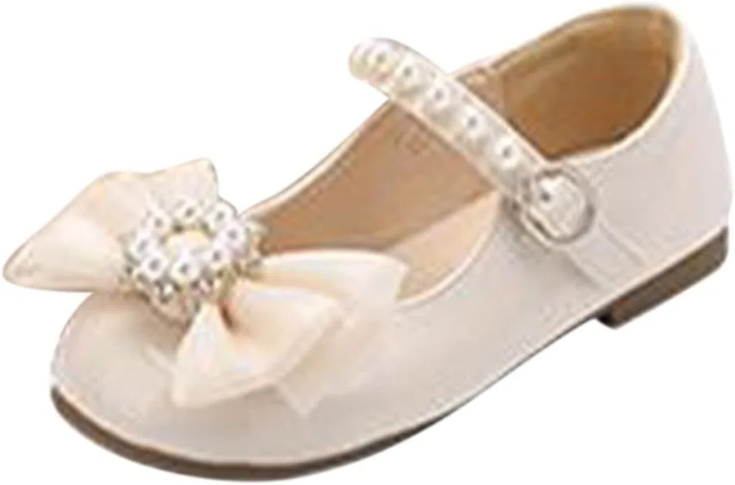 Детские туфли для девочек с пряжкой и бантом, модель Marry Jane, бренд, Beige