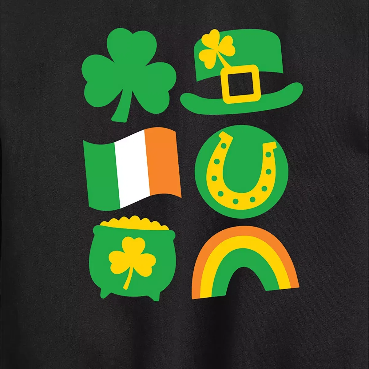 Детское худи с принтом St. Patrick's Day Icon Instant Message, Black — фото 2