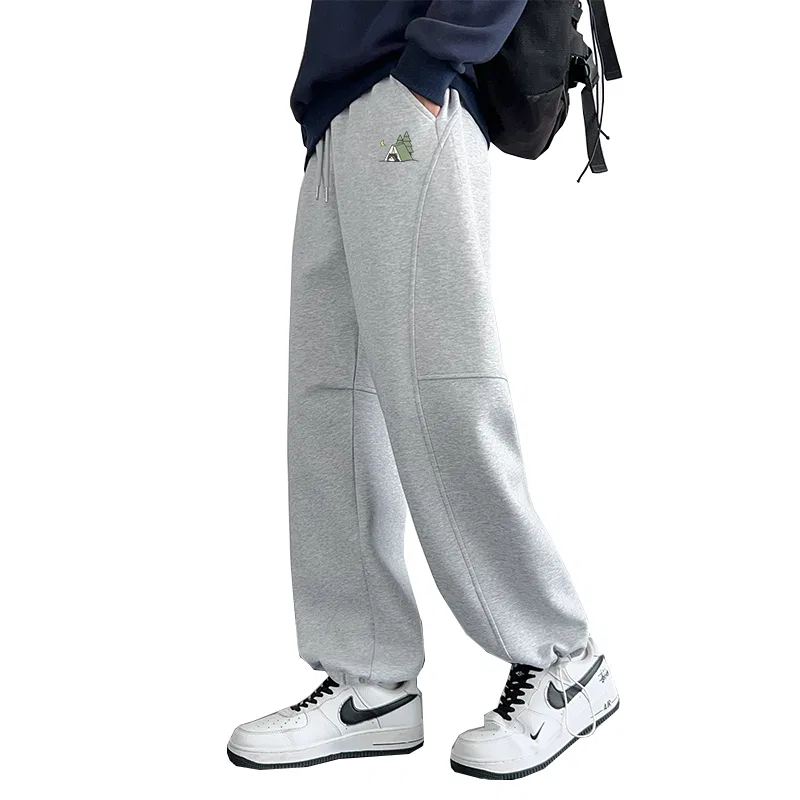 Детские спортивные брюки в ретро-стиле с защипами Tonlion, Heather Grey