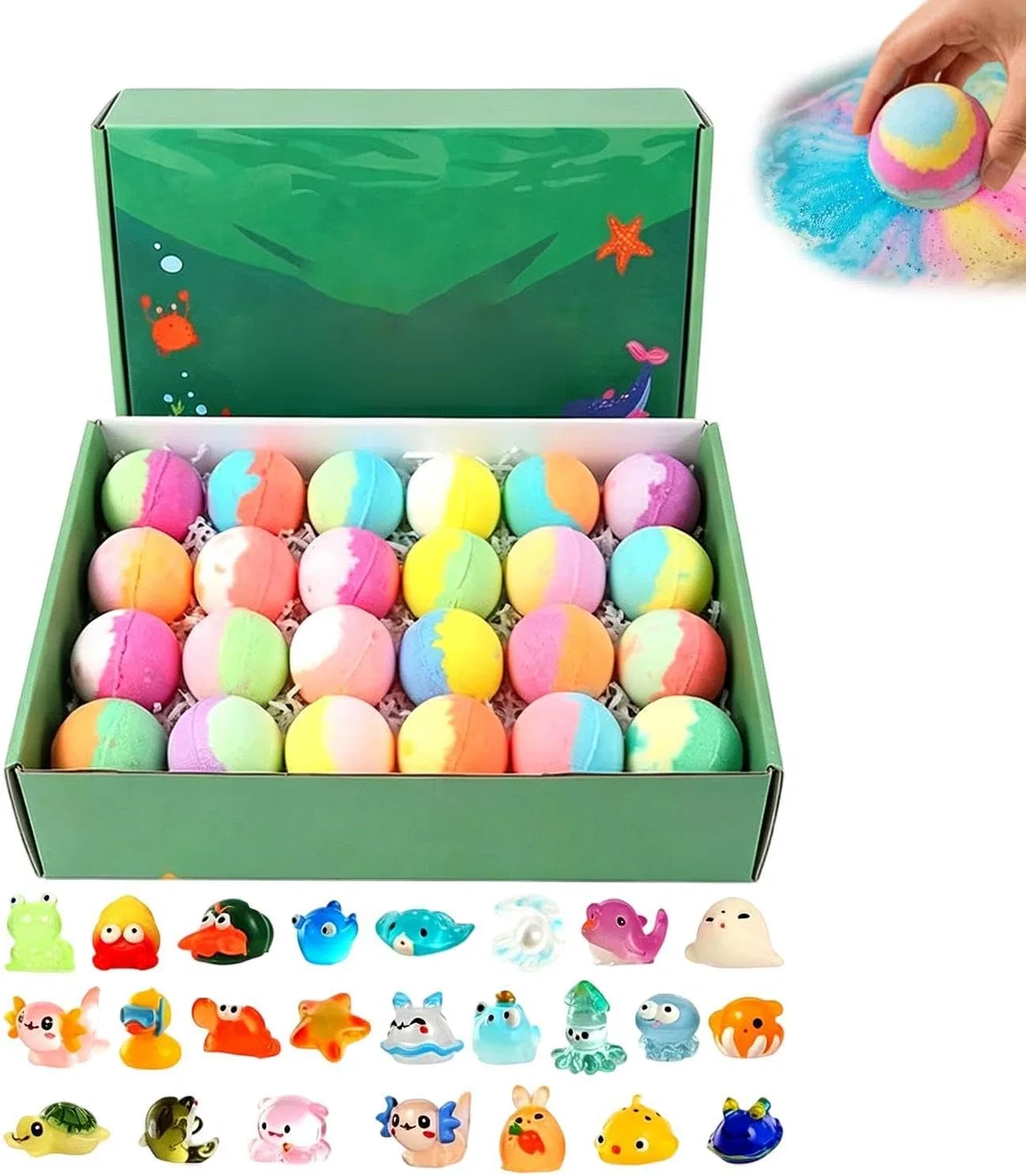 Бомбочки для ванны с игрушкой внутри, dzqad, 24 шт, 1.35 кг