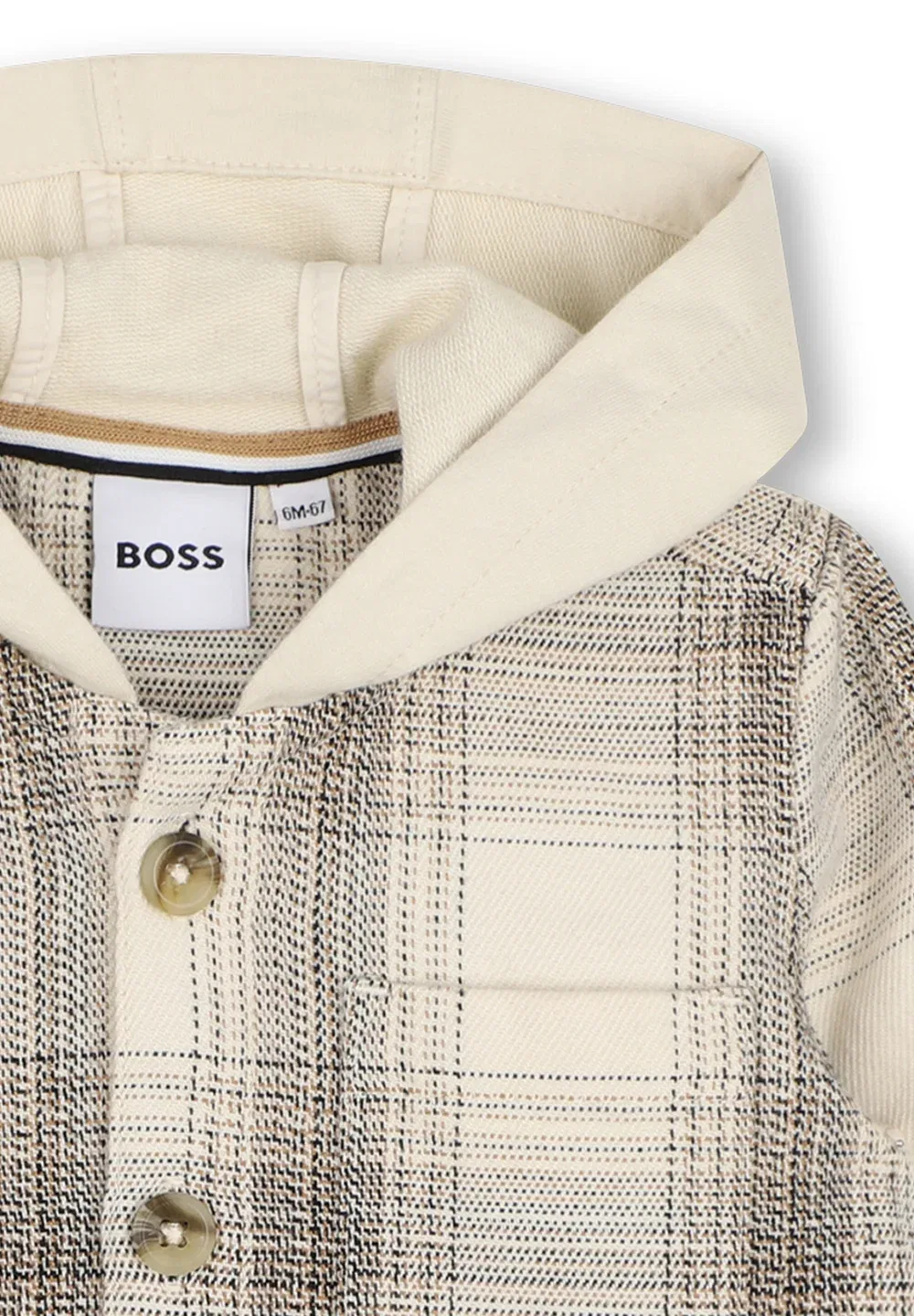 Chemise à carreaux - shirt Boss Kidswear, Ivory — фото 3