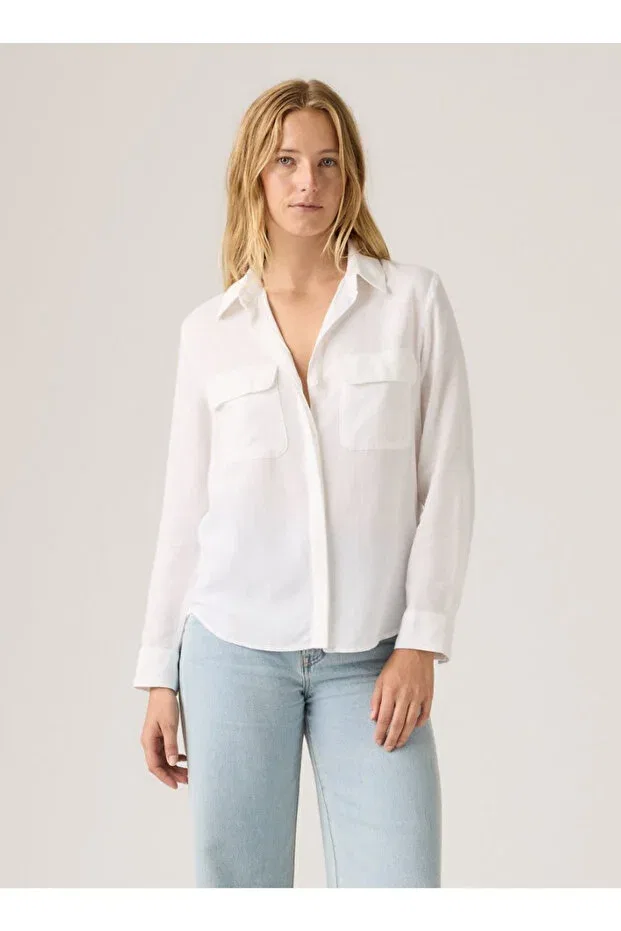 Женская рубашка из льна Elaine Utility Levi'S, White — фото 3