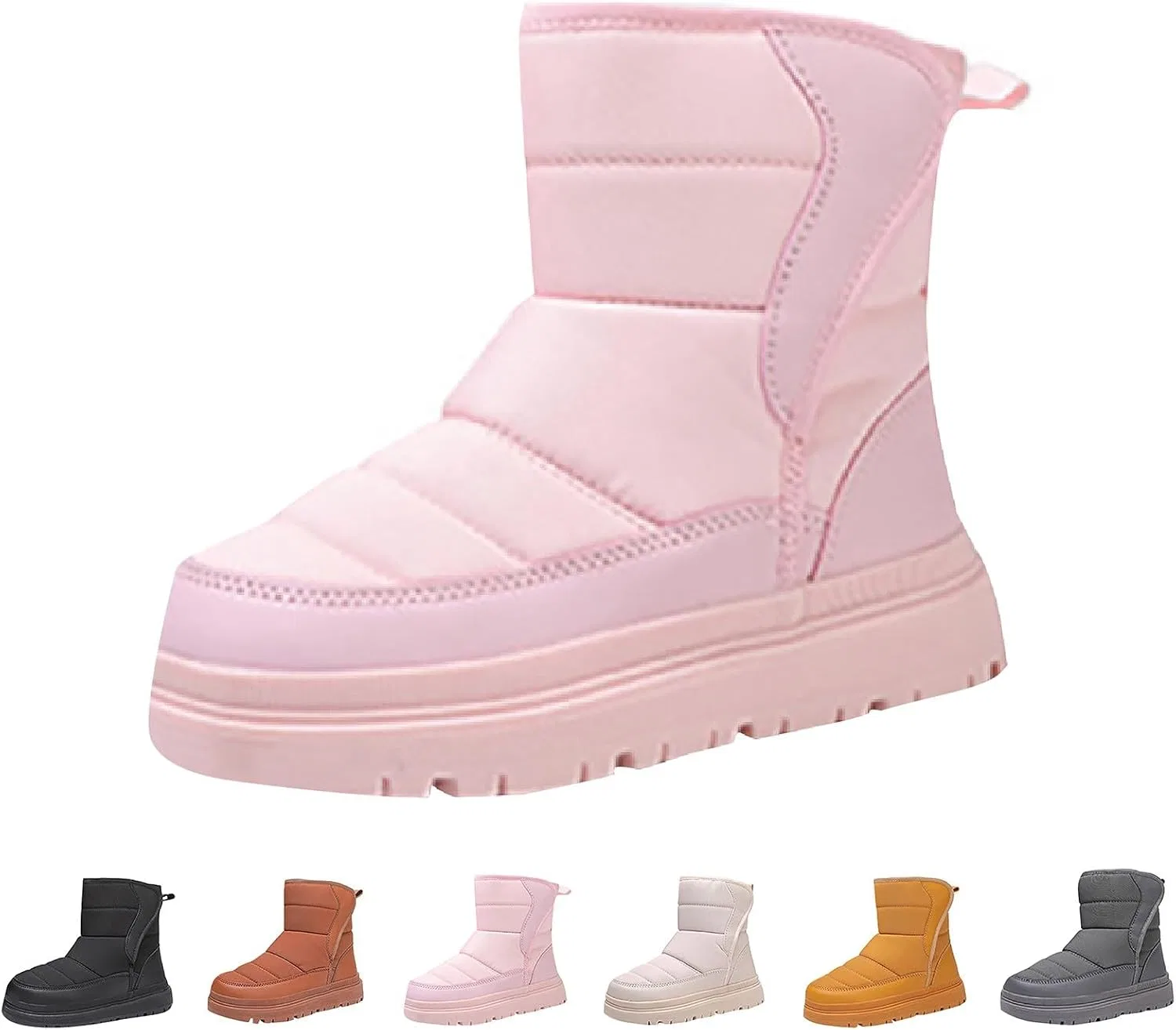 Детские зимние ботинки для девочек с флисовой подкладкой, на платформе, Pink
