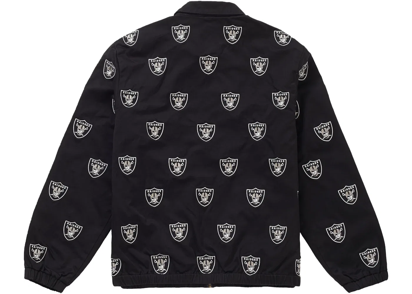 Мужская куртка-харингтон с вышивкой Supreme NFL x Raiders x '47 Embroidered Harrington Jacket Supreme, Black — фото 3