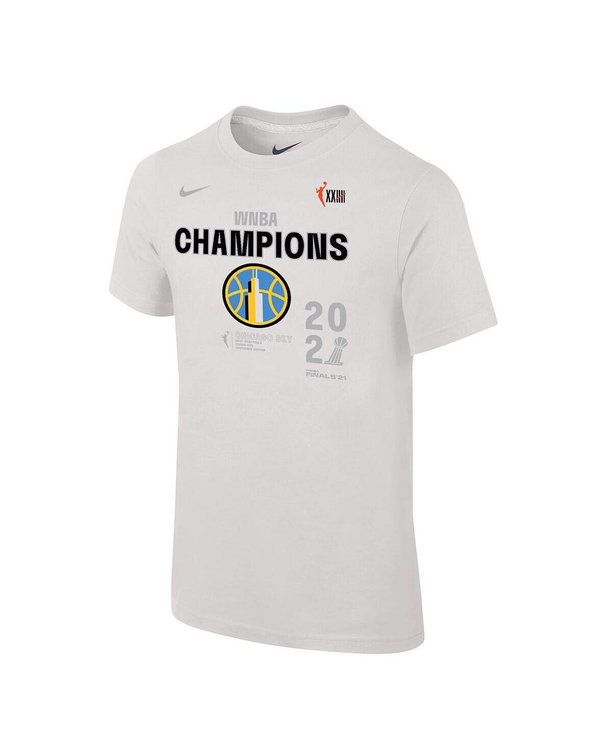 Мужская белая футболка chicago sky 2021 wnba finals champions Nike, белый — фото 3