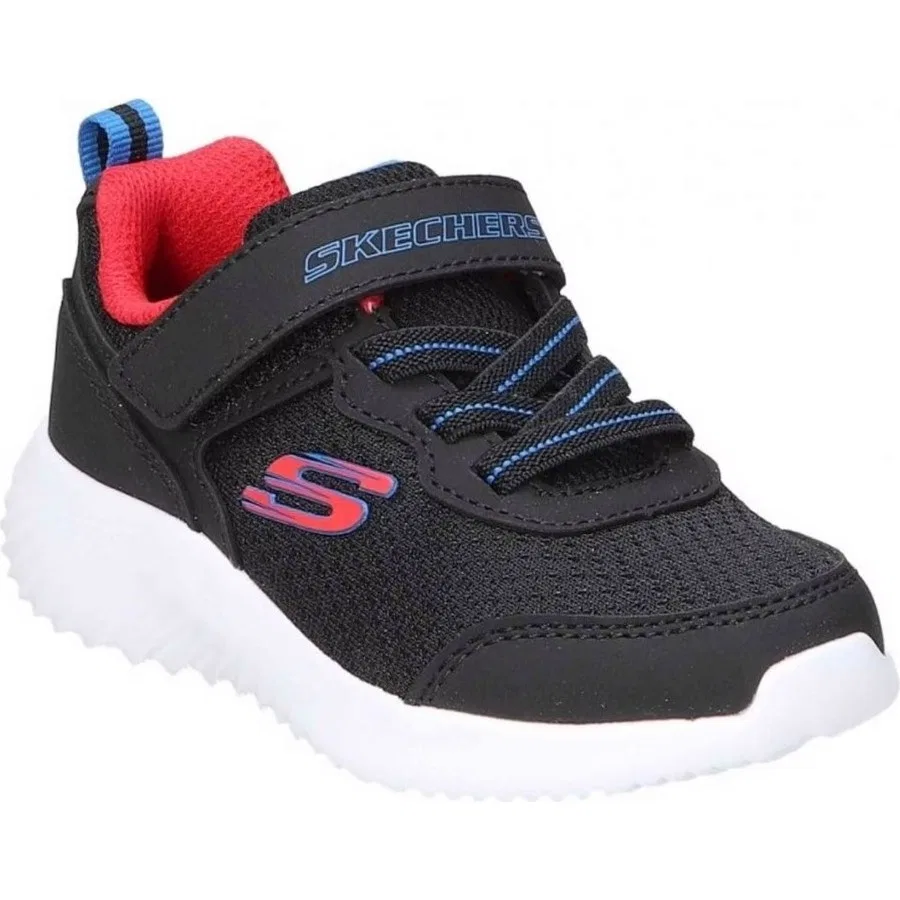 Детские спортивные кроссовки на шнуровке с дышащим верхом Skechers Bounder Techrox, Черный — фото 3