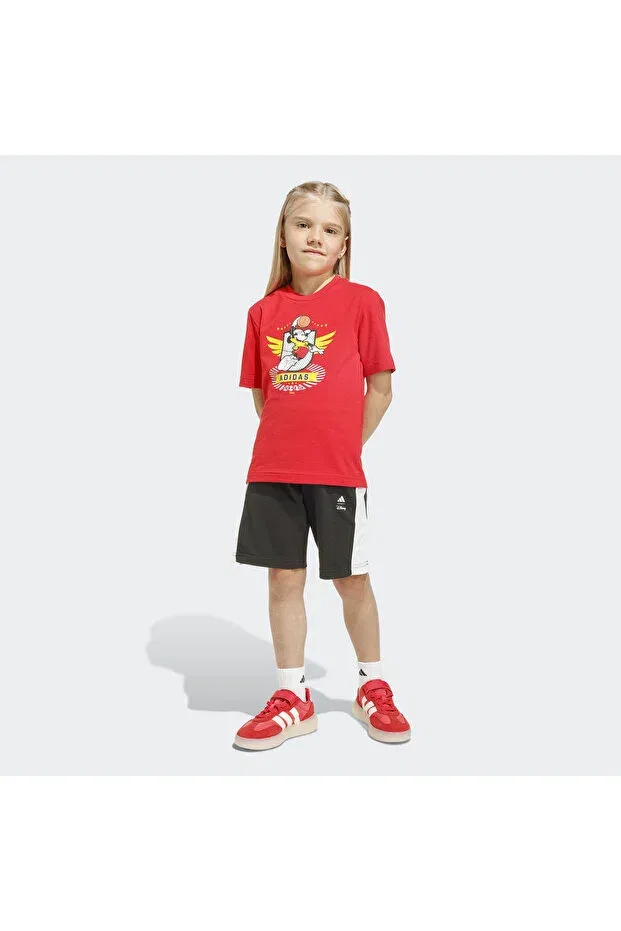 Детский спортивный костюм для девочки красный Mickey Mouse Adidas, Red — фото 4