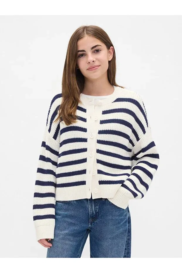 Детский кардиган оверсайз Gap, White-001