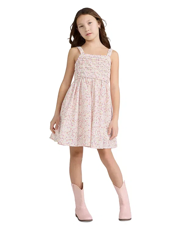 Детское платье для девочек с цветочным принтом Emerson Abercrombie Kids, Chalk Pink — фото 2