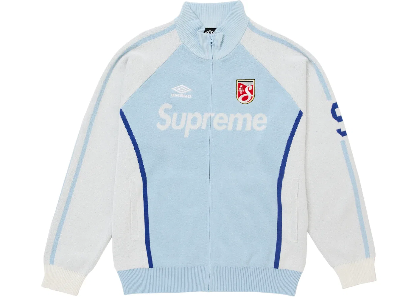 Мужской свитер на молнии с принтом Ss25 Supreme, Light Blue