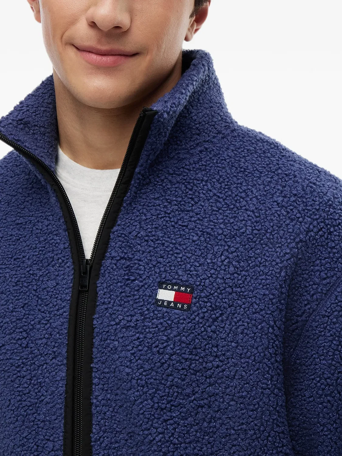 Флисовая куртка на молнии, синяя Tommy Hilfiger, синий — фото 2