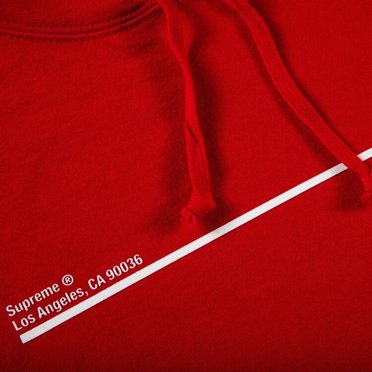 Толстовка Supreme Shop Hooded Sweatshirt - Los Angeles 'Red', красный — фото 3