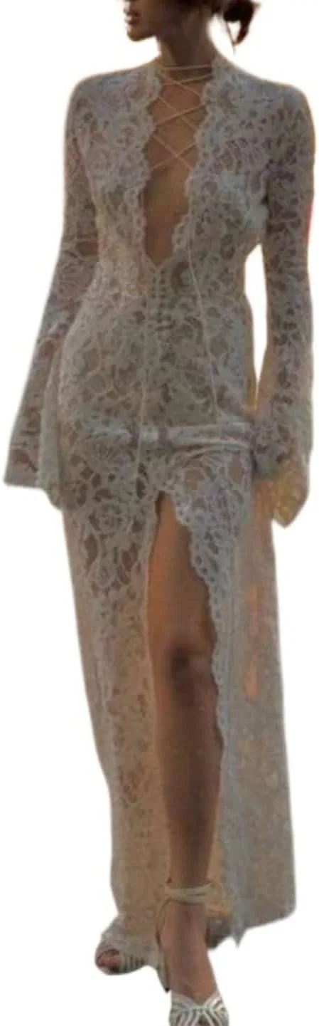 Женское платье миди с вышивкой и рюшами, Ankle-Length, White