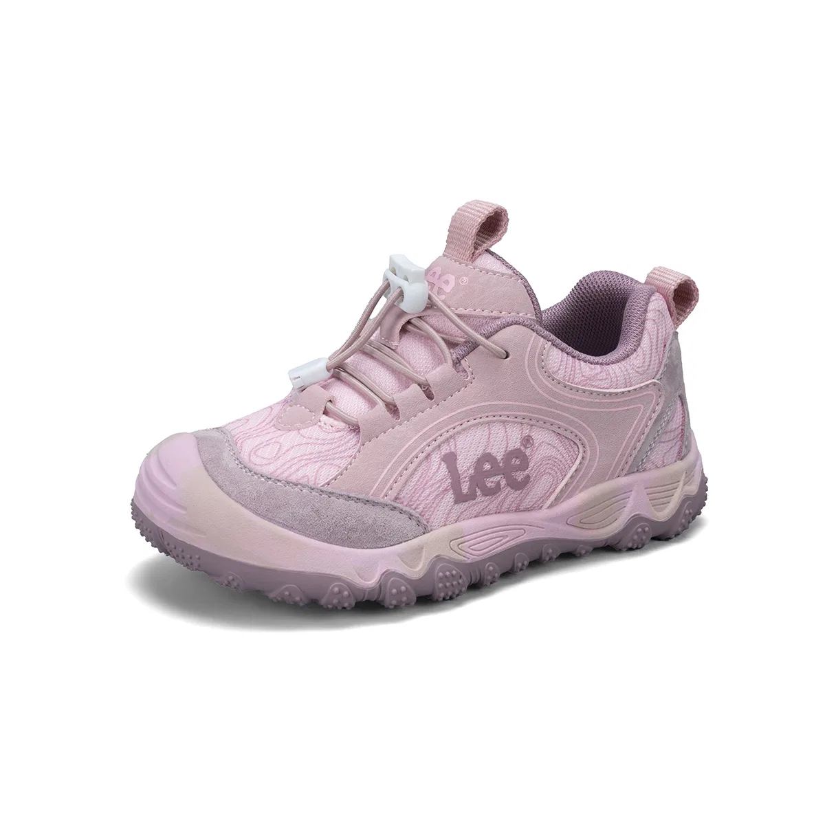 Детские повседневные кроссовки из замши и сетки Lee, Pink — фото 4