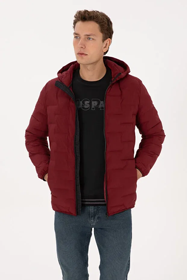 Мужское пальто с капюшоном U.S. Polo Assn., Burgundy