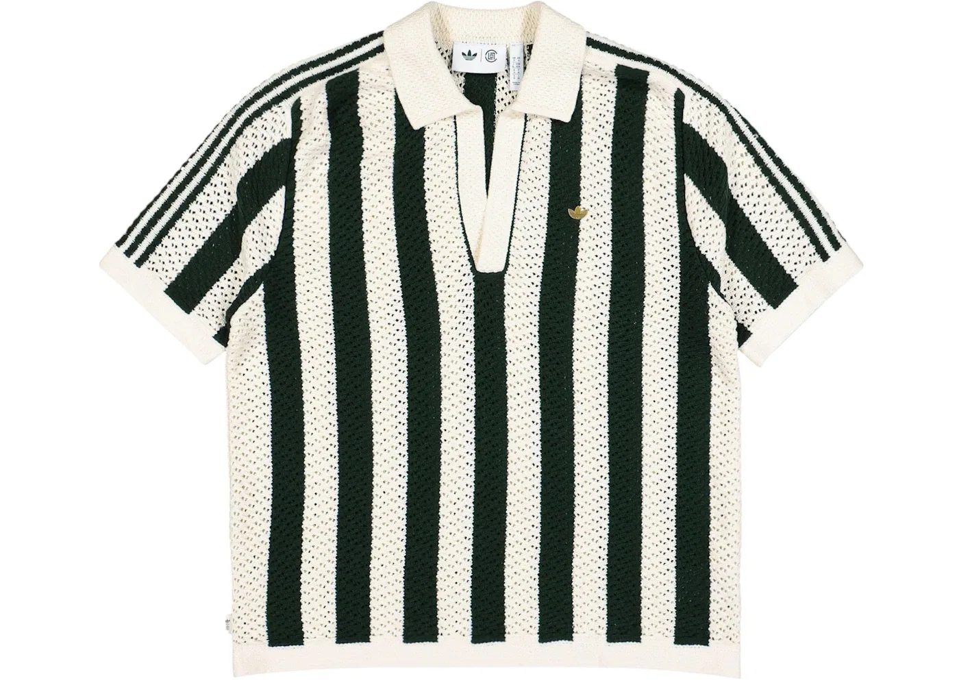 Мужское поло Adidas x CLOT Knit Polo, Green Night/Cream White