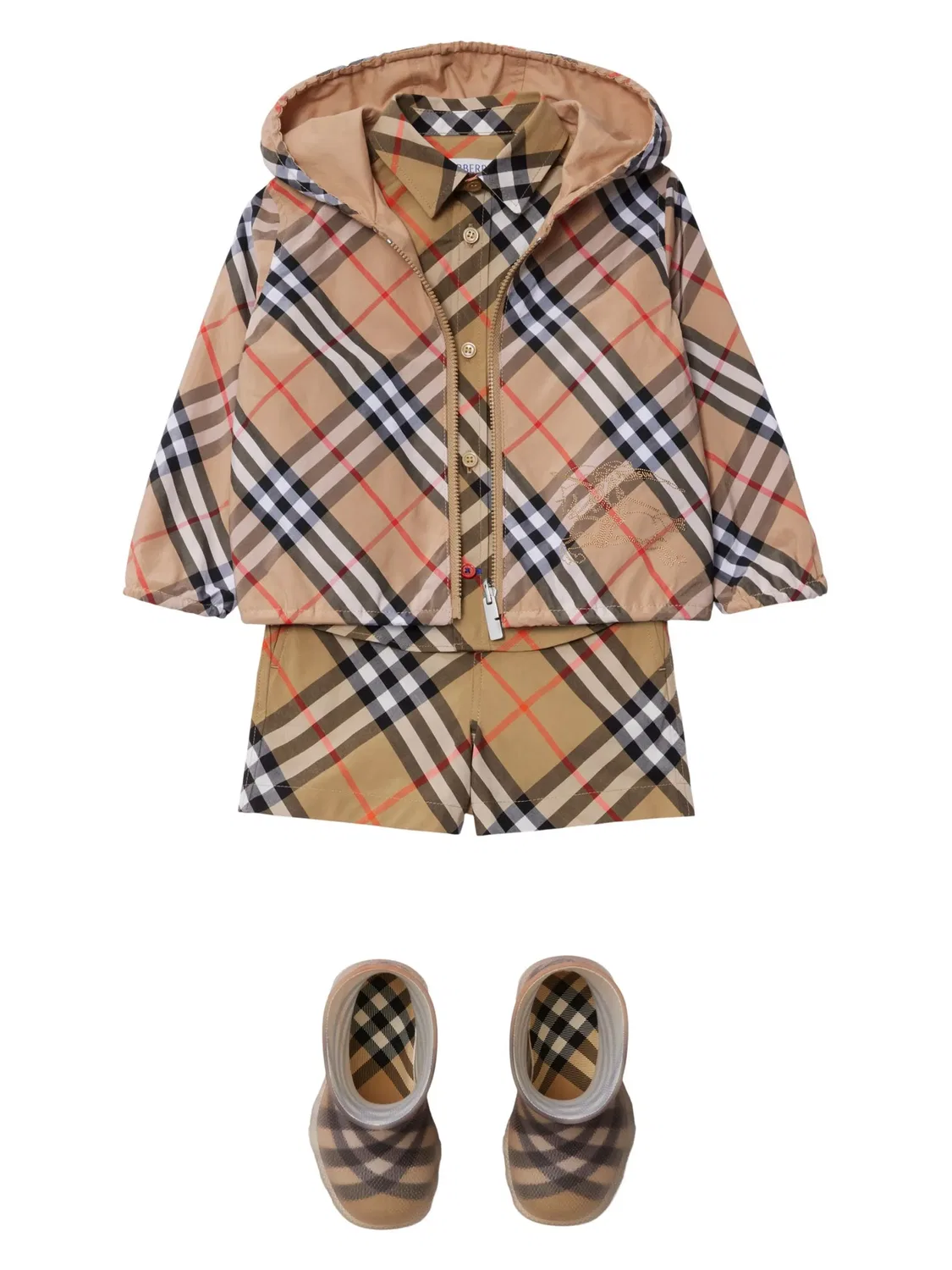 Шорты из хлопка в клетку Burberry, бежевый — фото 2