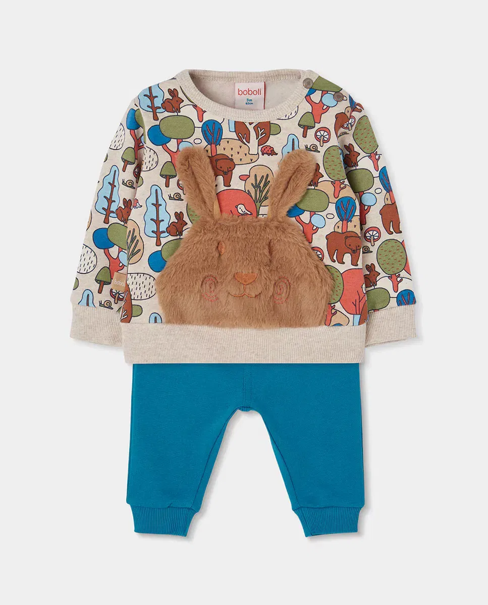 Детский комплект для мальчиков хлопковый с принтом Boboli, Azul Marino