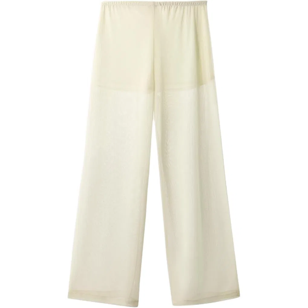 Женские брюки повседневные светлые ZARA, Light Yellow — фото 3