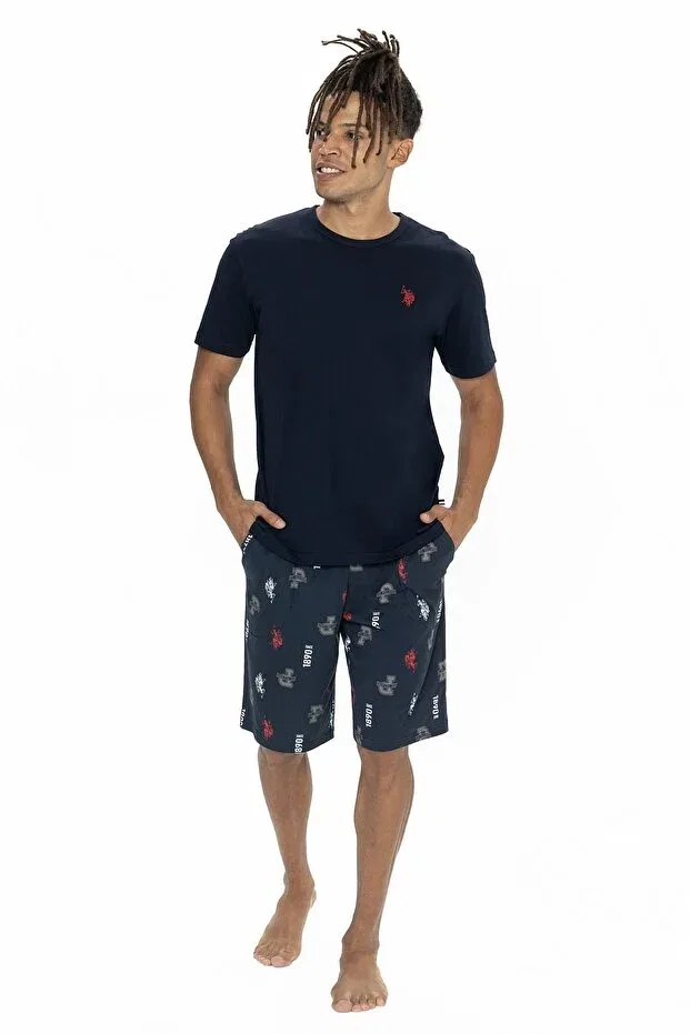 Мужской пижамный комплект с коротким рукавом и шортами U.S. Polo Assn., Navy Blue