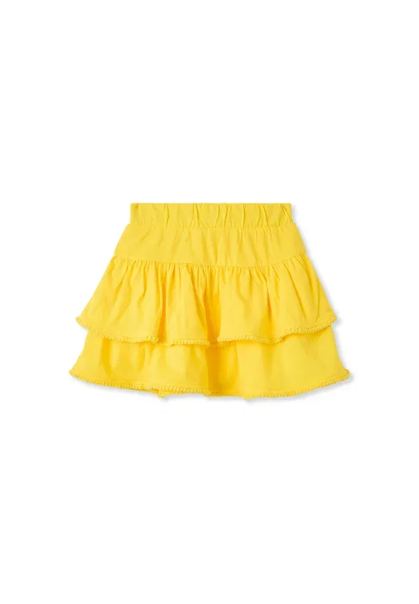 Юбка хлопковая Balze nappine - a-line skirt Terranova, желтый — фото 4