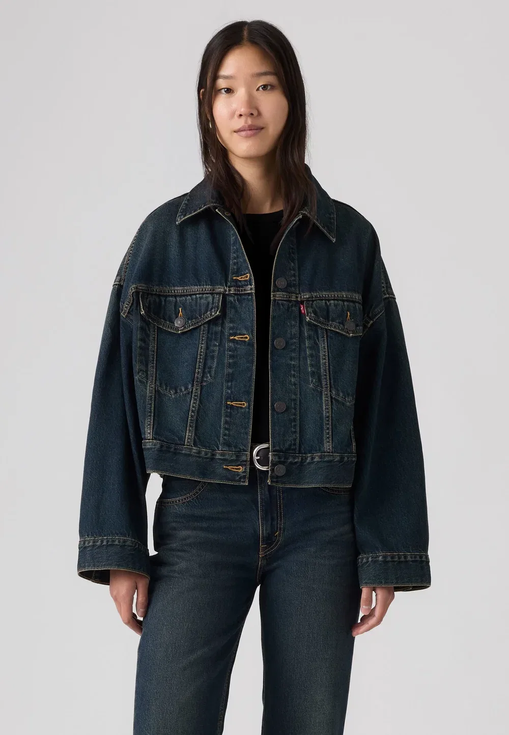 Свободная укороченная джинсовая куртка-тракер Levi'S, High Vibration — фото 2