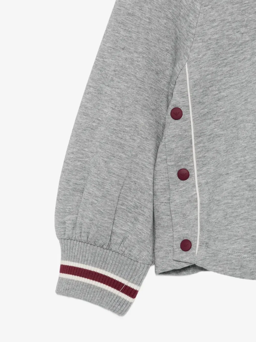Толстовка с логотипом и пуговицами Emporio Armani Kids, серый — фото 3