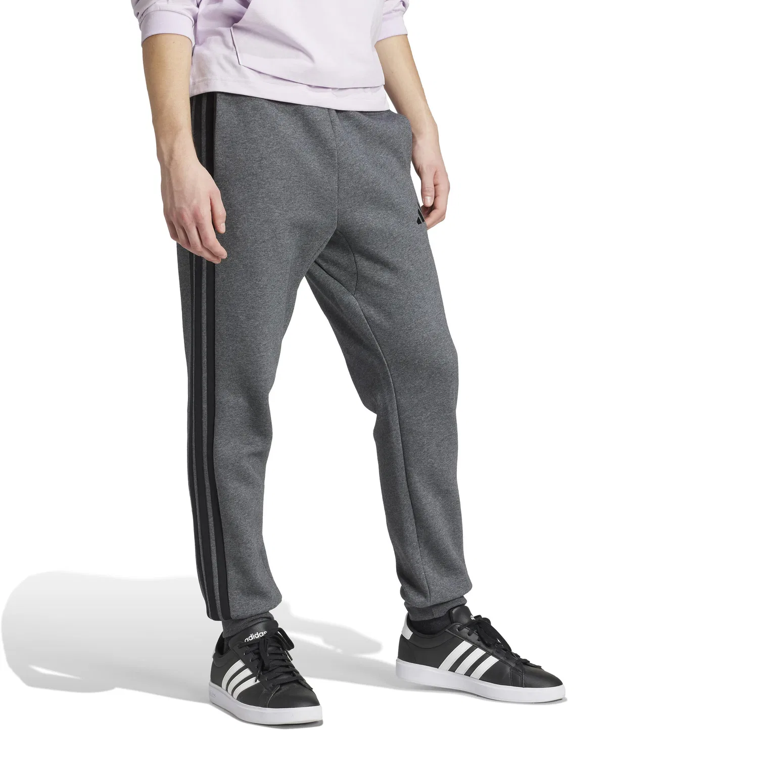 Мужские спортивные штаны с флисом adidas M 3S FL TC PT, Grau — фото 3
