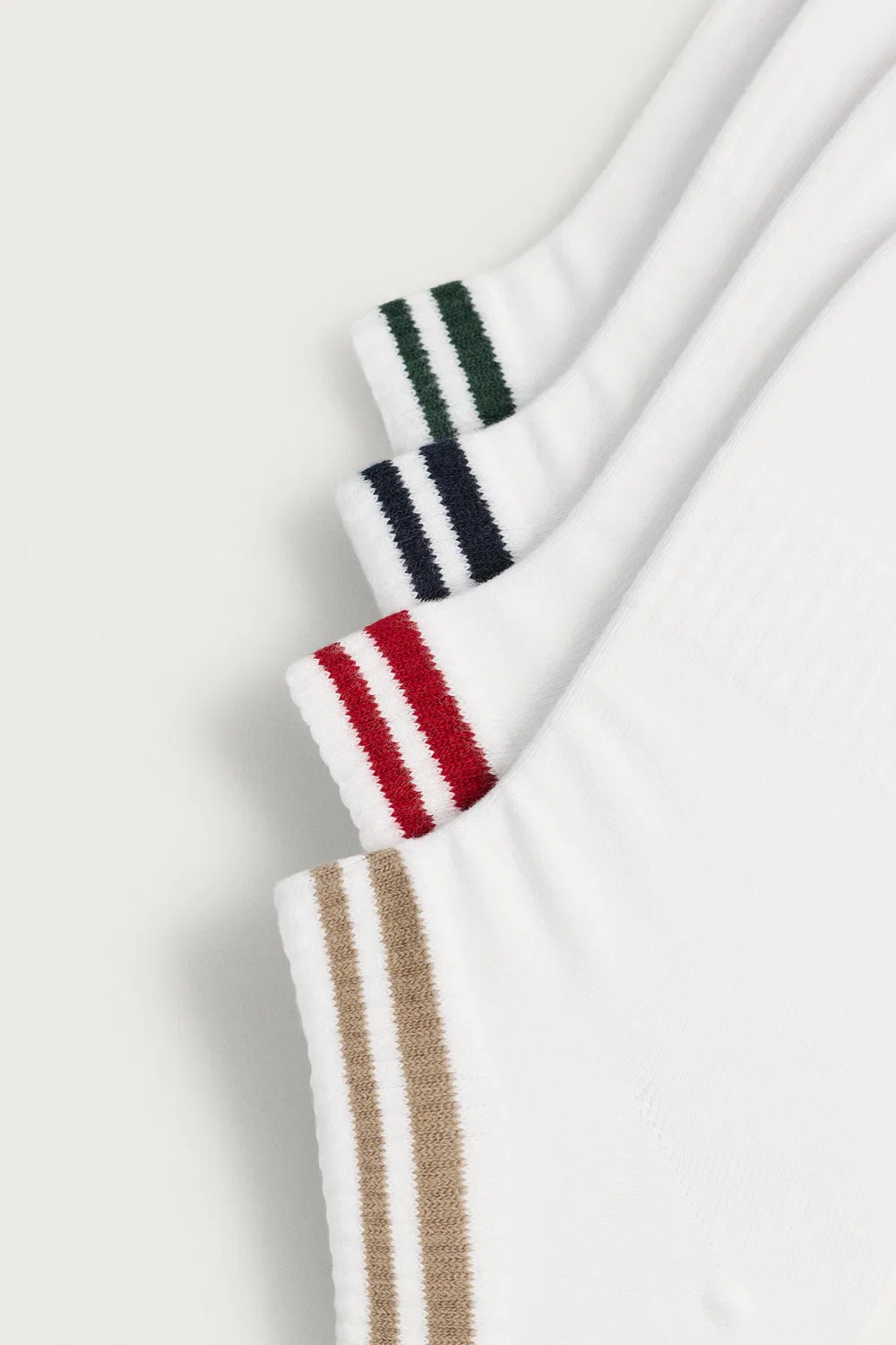 Набор из 4 полосатых носков до щиколотки ZARA, White — фото 2