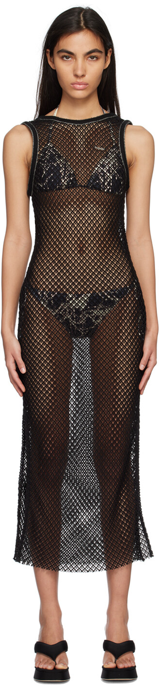 

Черное платье-макси с открытой спиной lesugiatelier, Черный, Черное платье-макси с открытой спиной lesugiatelier