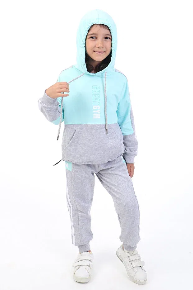 Детский комплект спортивного костюма для девочек Color Block Toontoy, Green
