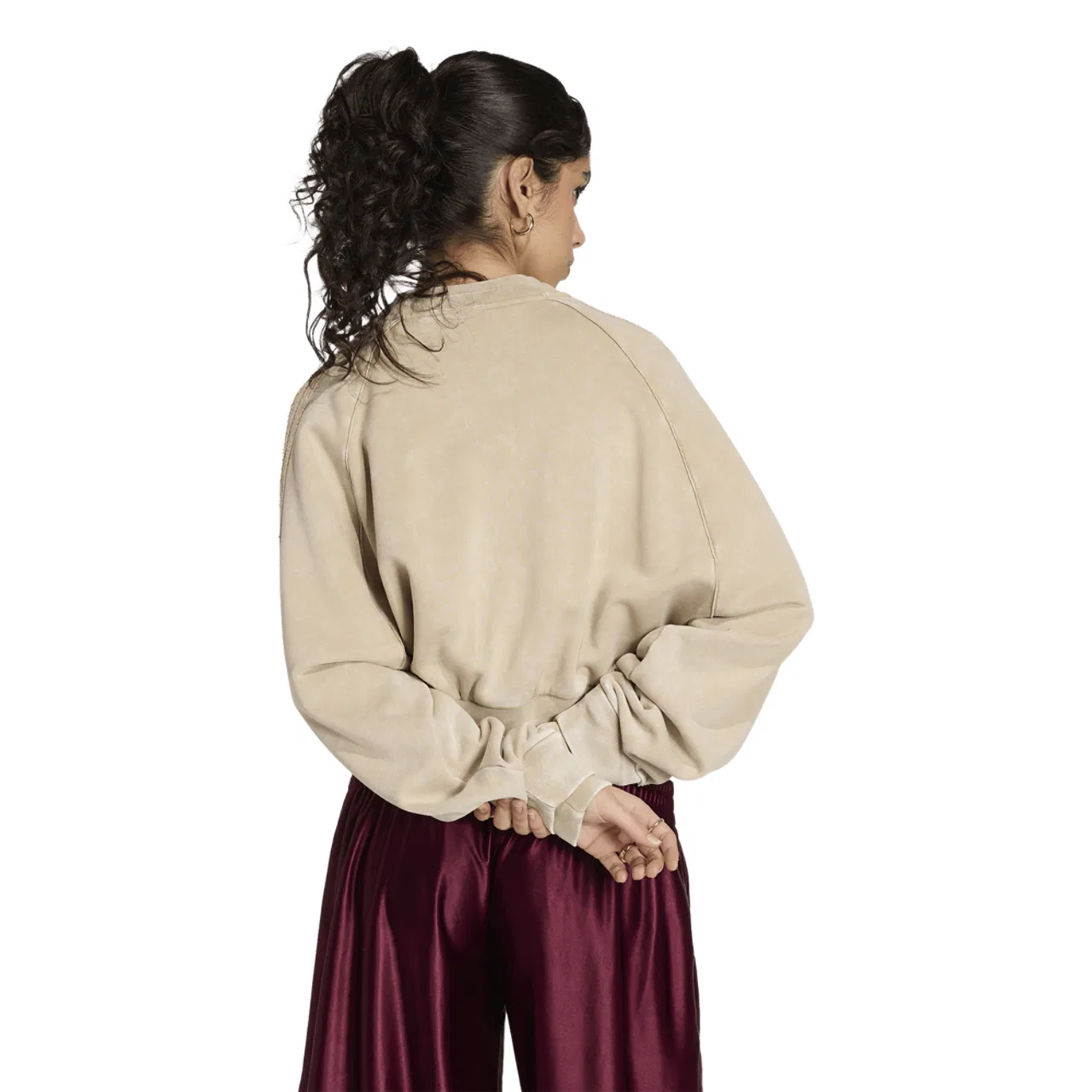 Женская куртка Double Layered Cropped Track Top Adidas, цвет Khaki — фото 2