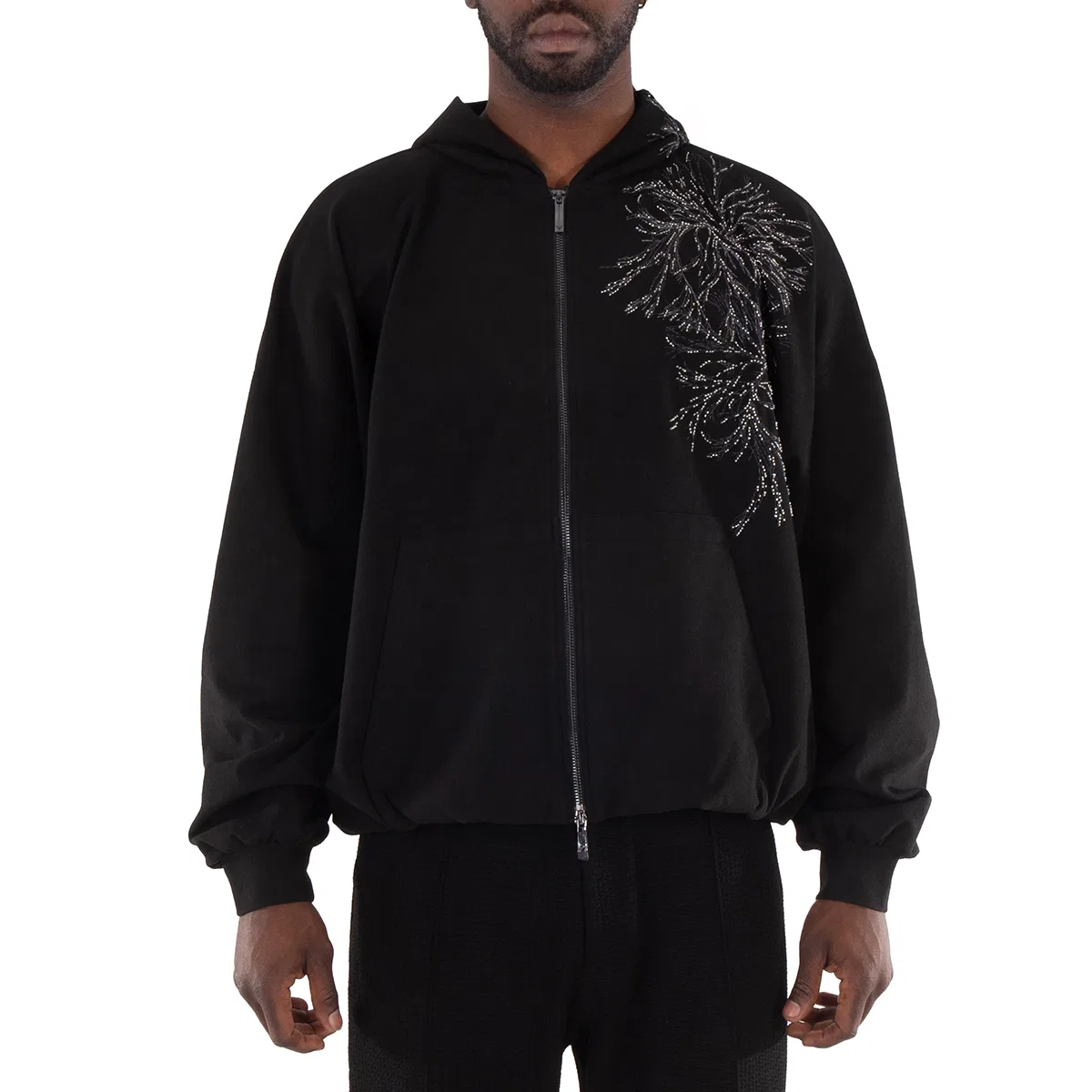 Куртка Embellished Zip-Up Jacket Emporio Armani, Black