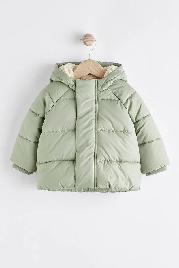 Детский зимнее пуховик с капюшоном Next Baby, Water Green
