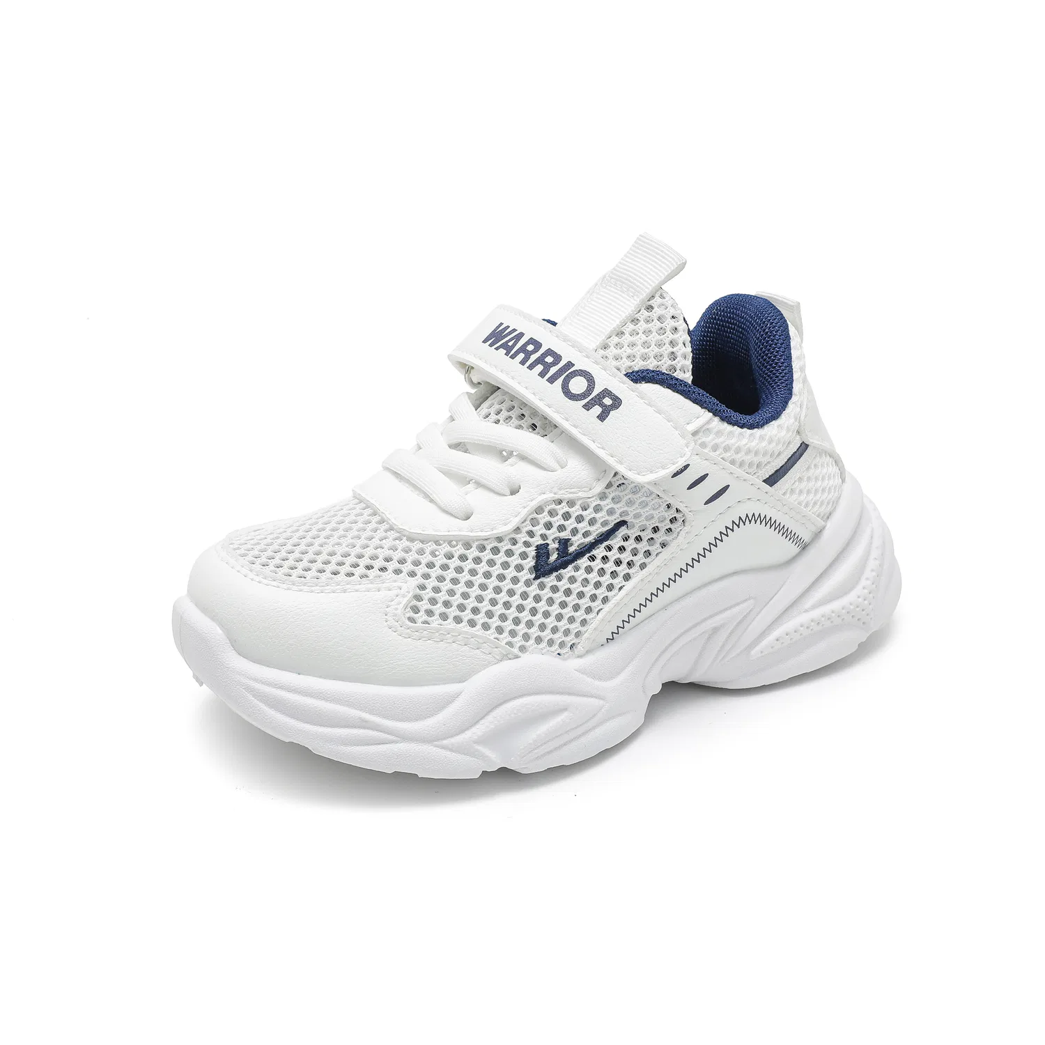 Детские кеды с вентиляцией White/Blue WARRIOR