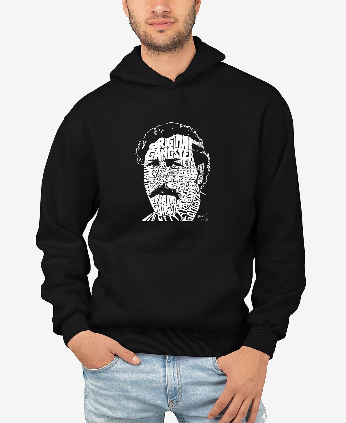 

Мужская толстовка с капюшоном word art pablo escobar LA Pop Art, черный