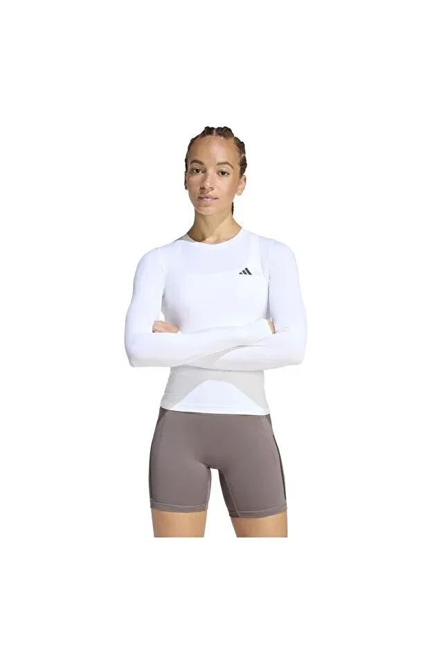 Женская спортивная футболка с длинным рукавом Adidas, White