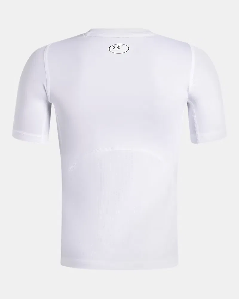 Футболка для мальчиков с коротким рукавом, влагоотводящая дышащая HeatGear Mentality UnderArmour, White/Black — фото 2
