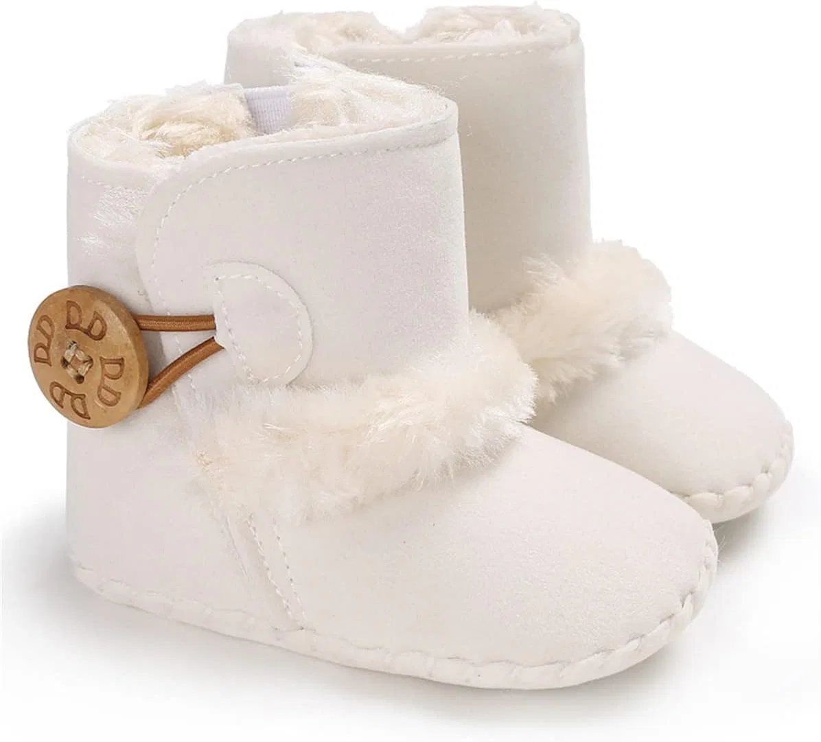 Детские зимние ботинки для девочек с пуговицей HsdsBebe, White