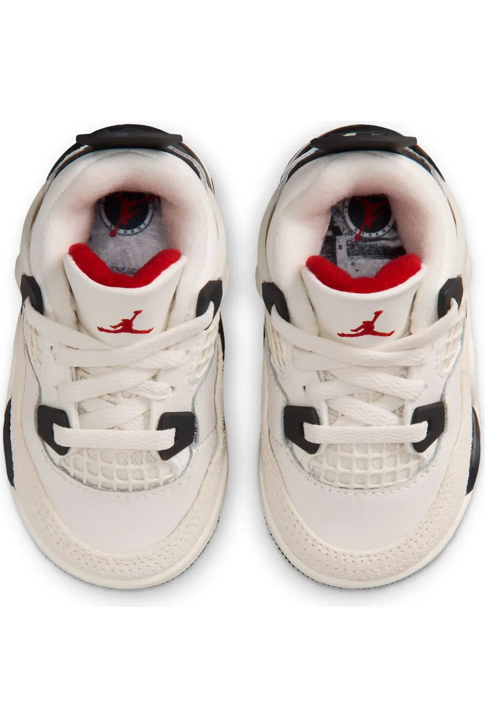 Детские кроссовки баскетбольные ретро Air Jordan 4 Retro, Sail/Black/University Red — фото 4