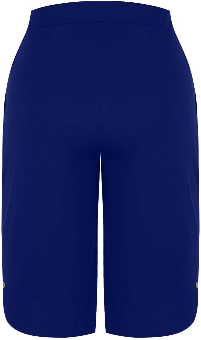 Женские шорты с высокой талией и карманами, Quick Dry Athletic, Blue — фото 4