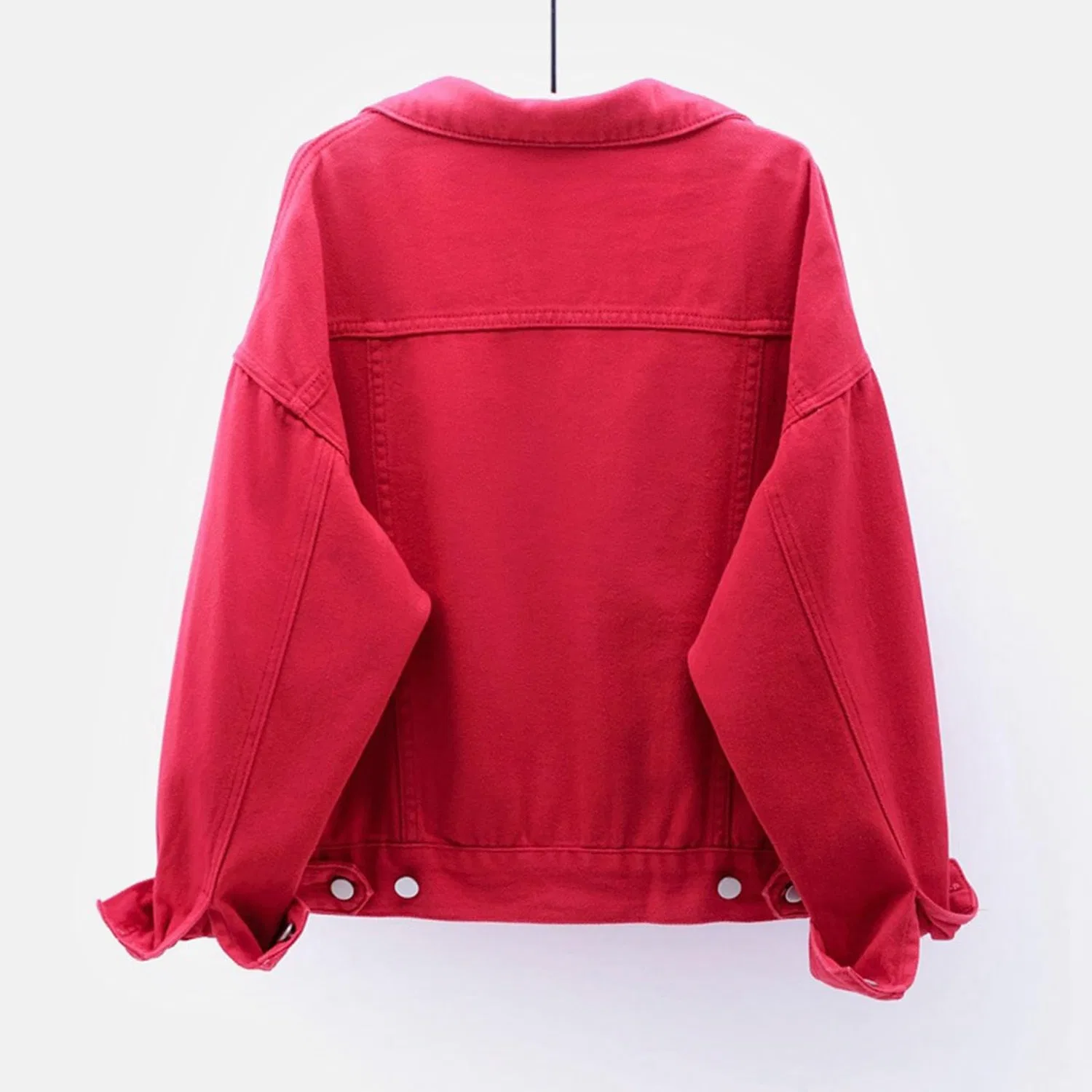 Женская джинсовая куртка с классическим воротником, Rosso — фото 2