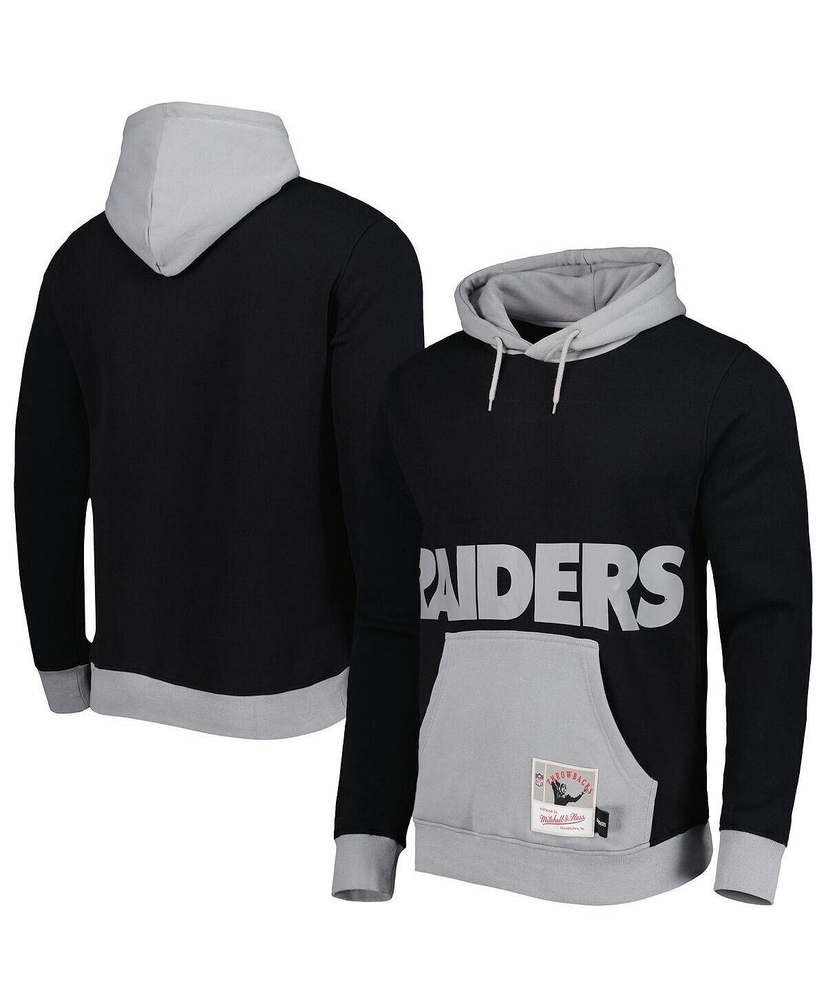 

Мужская черная толстовка с капюшоном las vegas raiders big face 5.0 pullover Mitchell & Ness, черный