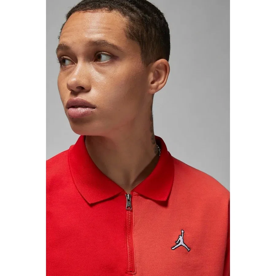Футболка с коротким рукавом и полузамком Jordan Flight Loose Fit Nike, Красный — фото 3