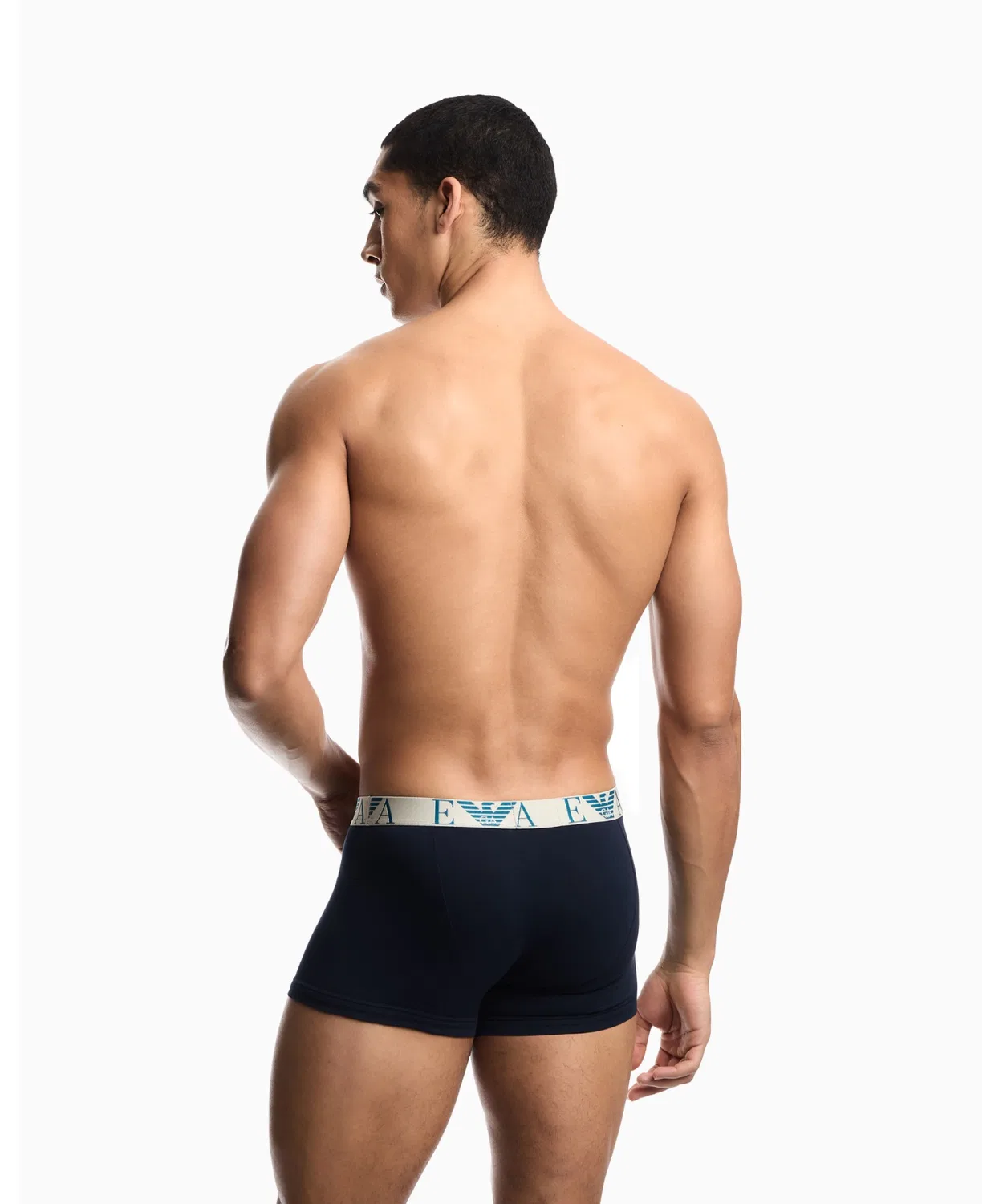 Мужские боксеры с монограммой, комплект из 3 штук, Regular Fit EMPORIO ARMANI, Navy — фото 4