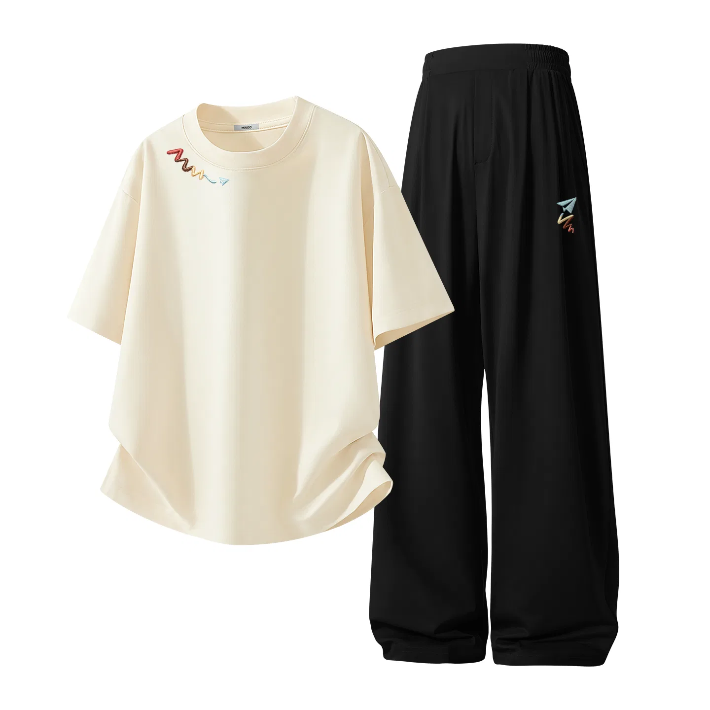 Комплект спортивной одежды детский Light Beige+Black MINISO