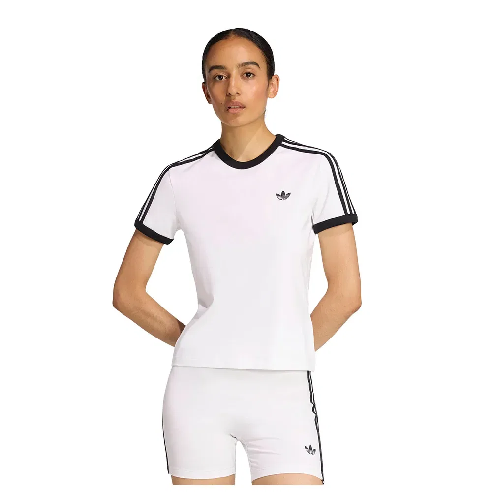 Футболка с коротким рукавом 3 Stripes Slim Adidas Originals, белый