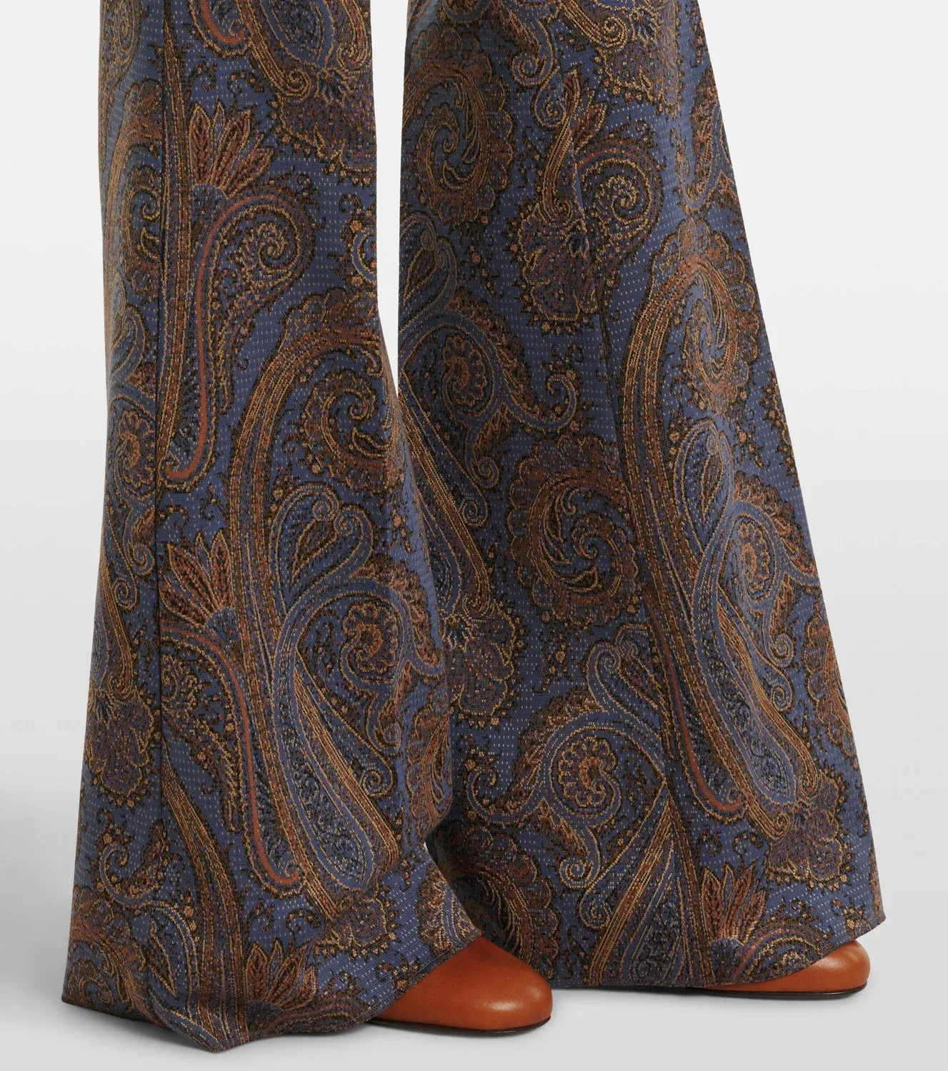 Расклешенные брюки пейсли ETRO, синий — фото 4