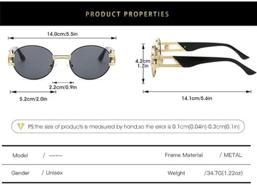 

Овальные солнцезащитные очки 2027 года для мужчин, круглые металлические солнцезащитные очки для женщин, винтажные очки, защита от УФ-излучения UV400 MTZJH, 2
